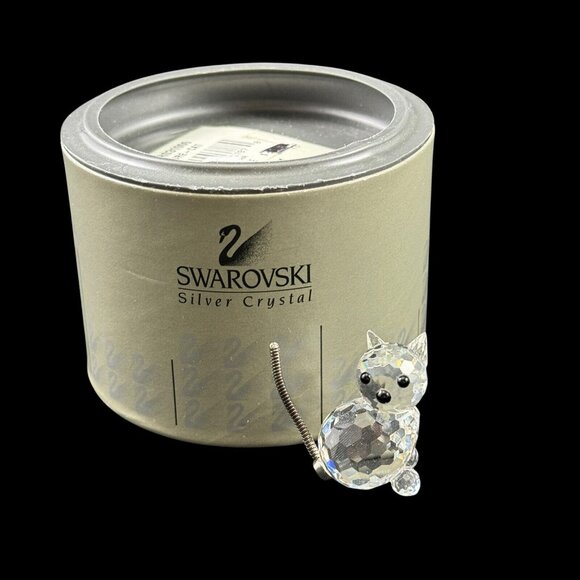 Swarovski Crystal Minis Cat Figurine Miniature Vintage 1980s Made in Austria - Picture 1 of 7